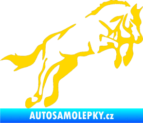 Samolepka Kůň 025 pravá skok jasně žlutá