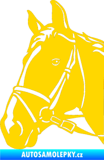 Samolepka Kůň 028 levá hlava s uzdou jasně žlutá