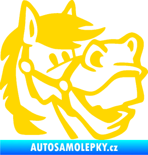 Samolepka Kůň 041 pravá veselý  jasně žlutá