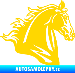 Samolepka Kůň 058 pravá hlava s hřívou jasně žlutá