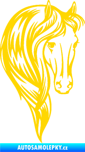 Samolepka Kůň 064 pravá s hřívou jasně žlutá