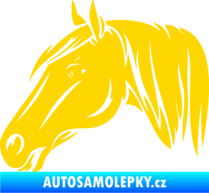Samolepka Kůň 065 levá hlava s hřívou jasně žlutá