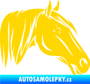 Samolepka Kůň 065 pravá hlava s hřívou jasně žlutá