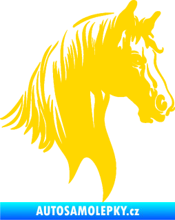 Samolepka Kůň 066 pravá hlava s hřívou jasně žlutá