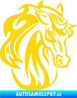Samolepka Kůň 069 pravá hlava s hřívou jasně žlutá