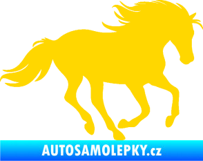 Samolepka Kůň 071 pravá běžící jasně žlutá