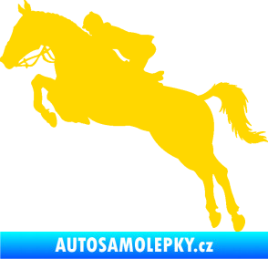 Samolepka Kůň 076 levá parkur jasně žlutá