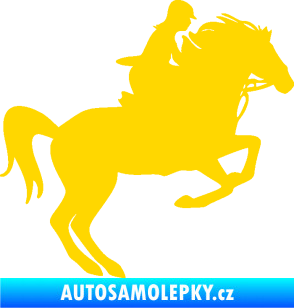 Samolepka Kůň 091 pravá skok jasně žlutá
