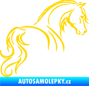 Samolepka Kůň 104 pravá jasně žlutá