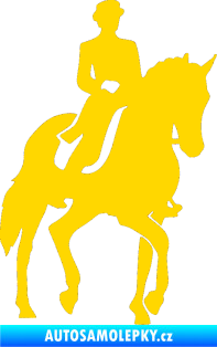 Samolepka Kůň drezura pravá jasně žlutá