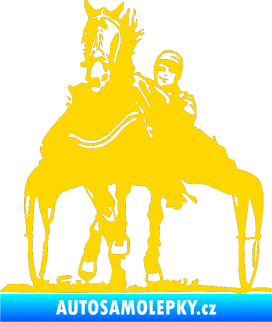 Samolepka Kůň klusák levá jasně žlutá