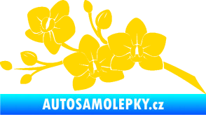 Samolepka Květina dekor 008 levá orchidej jasně žlutá