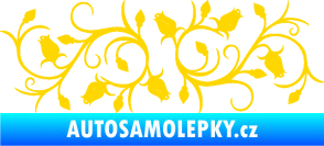 Samolepka Květina dekor 010 pravá růžičky jasně žlutá
