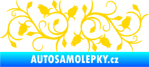 Samolepka Květina dekor 010 levá růžičky jasně žlutá
