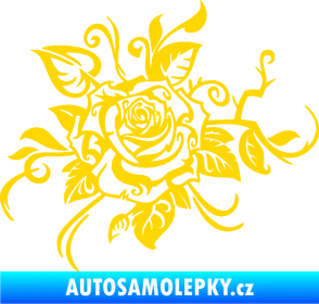 Samolepka Květina dekor 016 levá růže jasně žlutá
