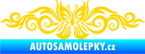 Samolepka Květina dekor 017 motýl jasně žlutá