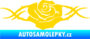 Samolepka Květina dekor 020 pravá růže s trny jasně žlutá
