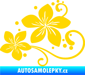 Samolepka Květina dekor 035 levá jasně žlutá