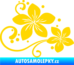 Samolepka Květina dekor 035 pravá jasně žlutá