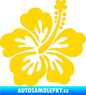 Samolepka Kytička 001 pravá ibišek jasně žlutá