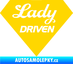 Samolepka Lady driven diamant jasně žlutá