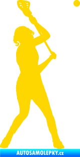 Samolepka Lakros 002 levá hráčka jasně žlutá