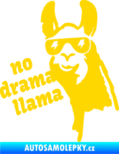 Samolepka Lama 005 no drama llama  jasně žlutá
