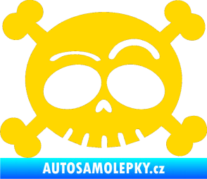 Samolepka Lebka 003 levá jasně žlutá