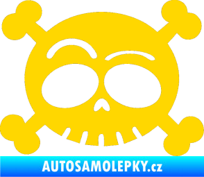 Samolepka Lebka 003 pravá jasně žlutá