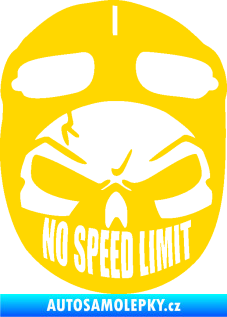 Samolepka Lebka 043 motorkář jasně žlutá