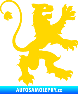 Samolepka Lev heraldika 002 pravá jasně žlutá