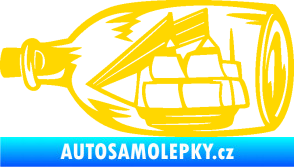 Samolepka Loď v láhvi 001 levá jasně žlutá