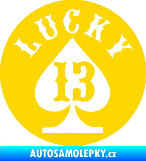 Samolepka Lucky 13 šťastná třináctka jasně žlutá