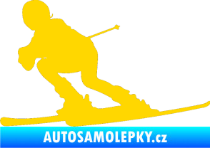 Samolepka Lyžař 002 levá jasně žlutá