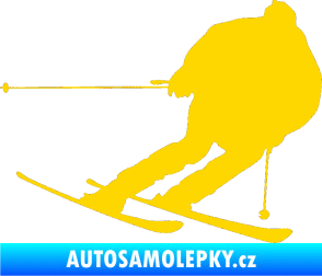 Samolepka Lyžař 019 pravá jasně žlutá