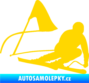 Samolepka Lyžař 025 pravá jasně žlutá