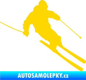 Samolepka Lyžař 027 pravá jasně žlutá