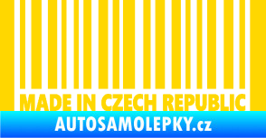 Samolepka Made in Czech republic čárový kód jasně žlutá