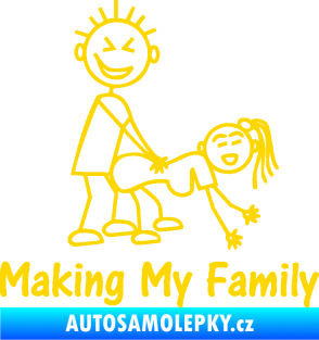 Samolepka Making my family pravá jasně žlutá
