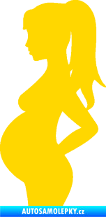 Samolepka Maminka v autě 002 levá silueta těhulka jasně žlutá