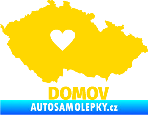 Samolepka Mapa České republiky 003 domov jasně žlutá