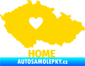 Samolepka Mapa České republiky 004 home jasně žlutá