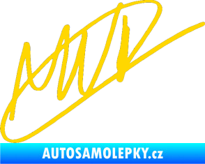 Samolepka Max Verstapen podpis jasně žlutá