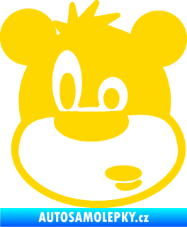 Samolepka Medvěd 003 levá kreslená hlava jasně žlutá