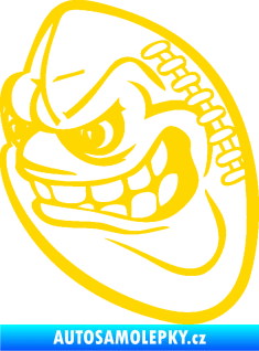 Samolepka Míč na americký fotbal 001 levá s obličejem jasně žlutá