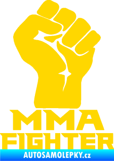 Samolepka MMA Fighter 001 pravá pěst jasně žlutá