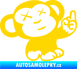 Samolepka Monkey Fuck Off JDM pravá jasně žlutá