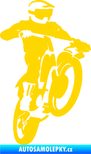 Samolepka Motokros 001 pravá jasně žlutá