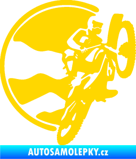 Samolepka Motokros 002 pravá jasně žlutá