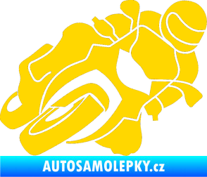 Samolepka Motorka 001 pravá silniční motorky jasně žlutá